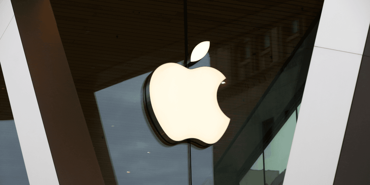 Foto på Apples logotyp.
