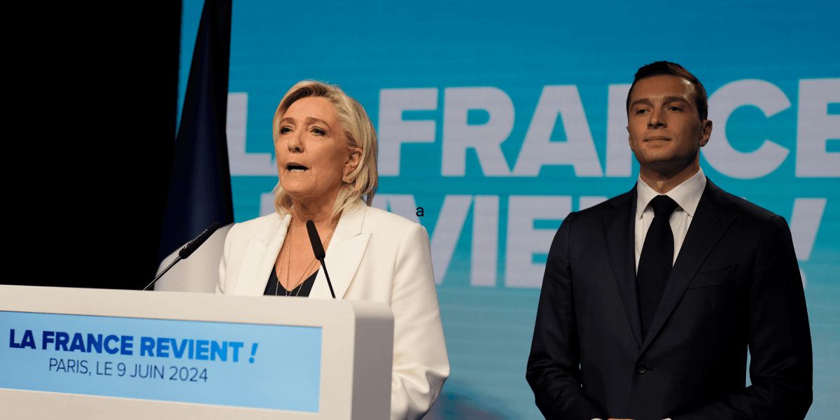 Bardella och Marine Le Pen.