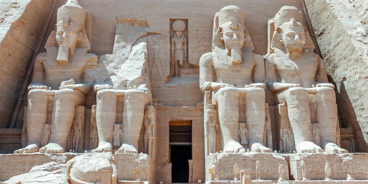 Templet vid Abu Simbel, Egypten.