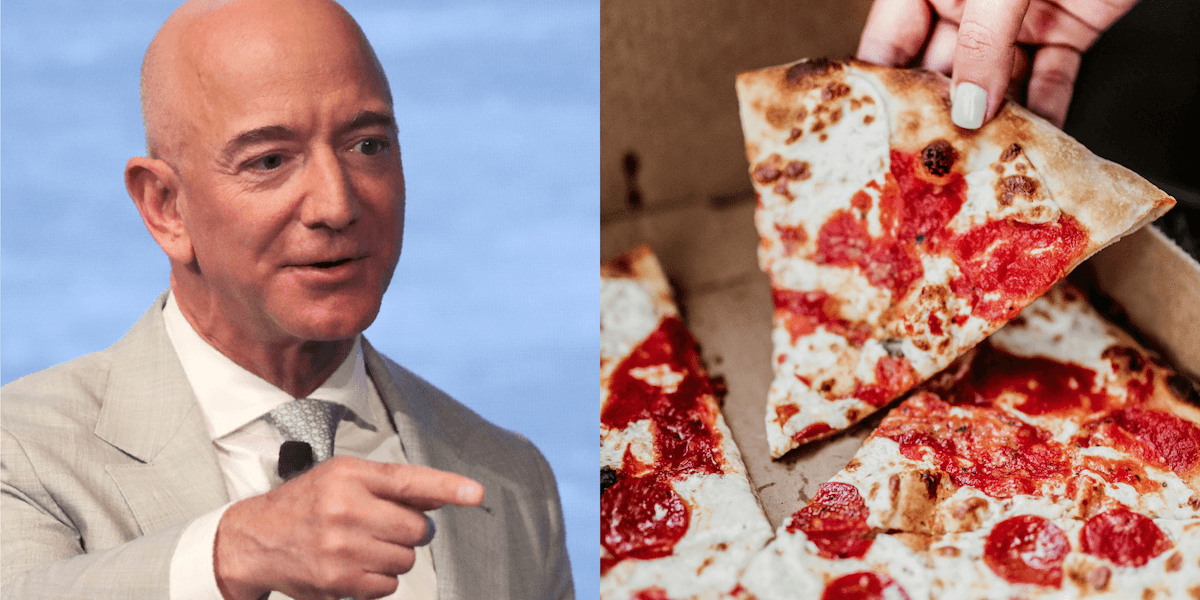 Jeff Bezos och en pizza.