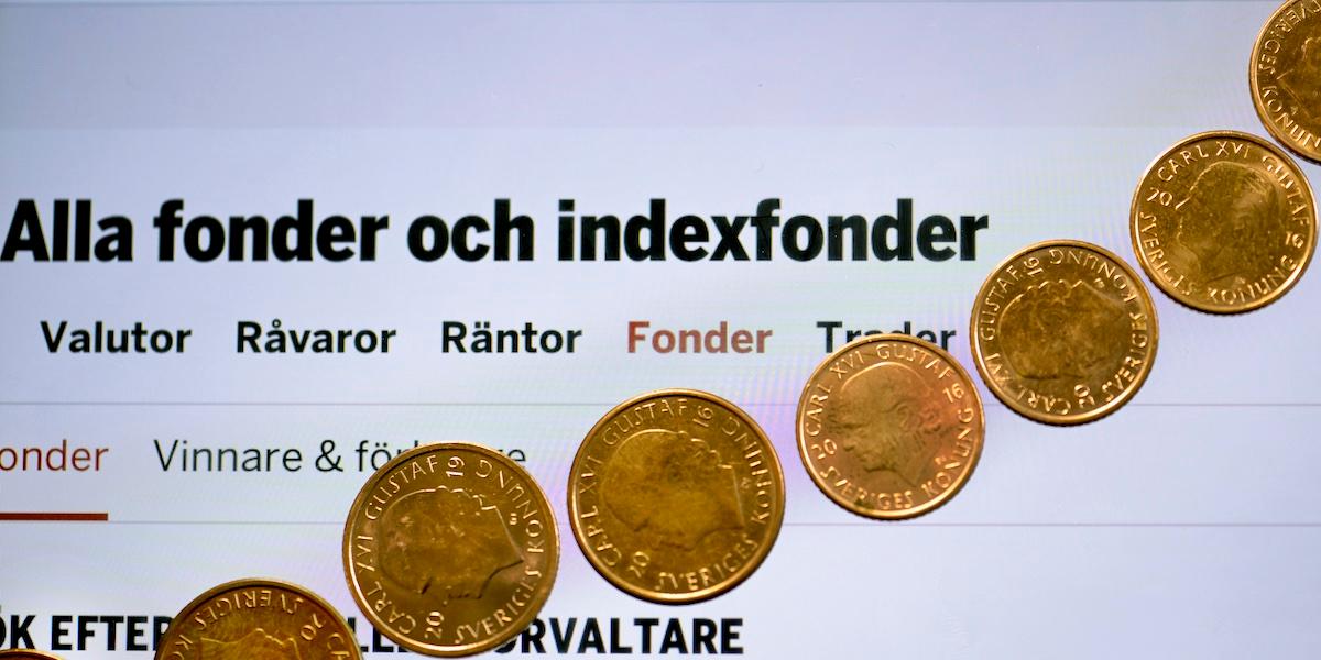 Bilden visar fondkurser. Svenskarna slår nytt rekord i fondsparande under första halvåret.