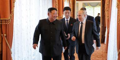 Nordkoreas ledare Kim Jong Un och Vladimir Putin, Rysslands president.