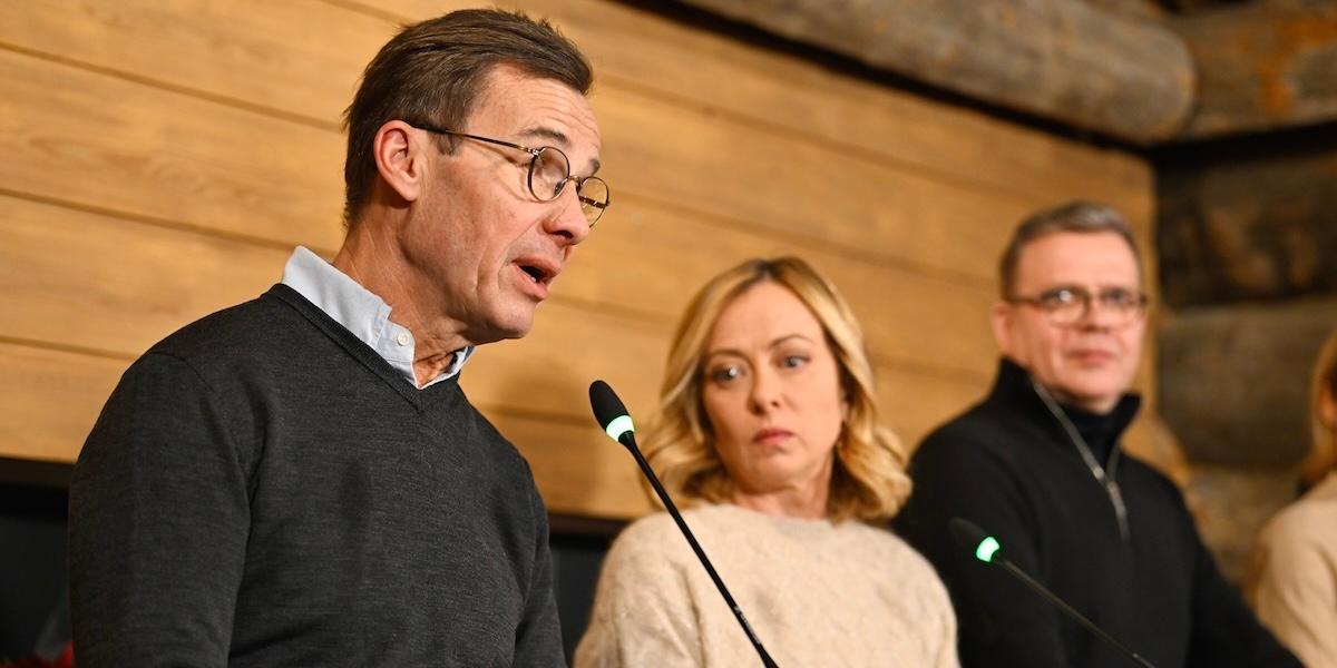 Sveriges statsminister Ulf Kristersson var bland ledarna under söndagens möte i Finland.