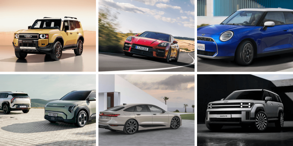 Women’s Worldwide Car of the Year (WWCOTY) har utsett en rad bilar till bästa bilarna. (Foto: Toyota, Porsche, Mini, Kia, Audi och Hyundai.)