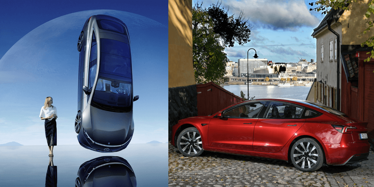 Både Tesla och Mercedes har fel på krockkuddarna. (Foto: Tesla och Mercedes)