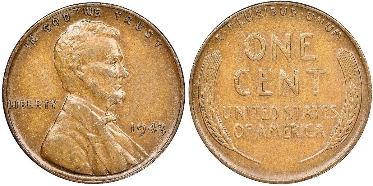 Kopparmyntet 1943 Copper Lincoln Wheat Penny än värdefull sällsynthet.