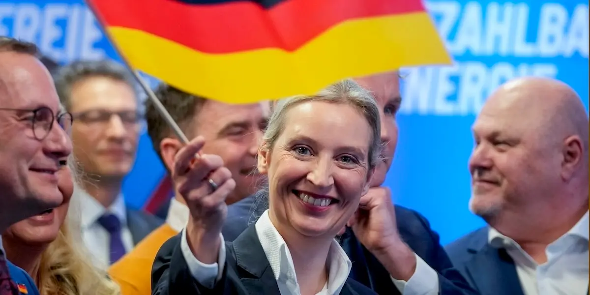 AfD-ledaren Alice Weidel är nöjd med valresultatet som nu kan skapa politisk limbo i Tyskland.