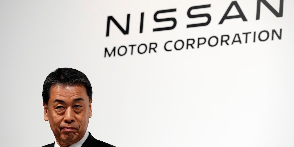 Nissan vd Makoto Uchida. Biljätten står inför en osäker framtid om de avvisar Hondas fusionsförslag, menar chefsstrategen Matsumoto.