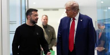 Donald Trump och Volodymyr Zelenskyj när de träffades i New York under hösten för att diskutera Ukrainas naturresurser.