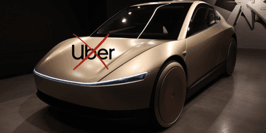 Inget samarbete mellan Uber och Tesla i alla fall. (Foto: Åsa Wallenrud, montage)