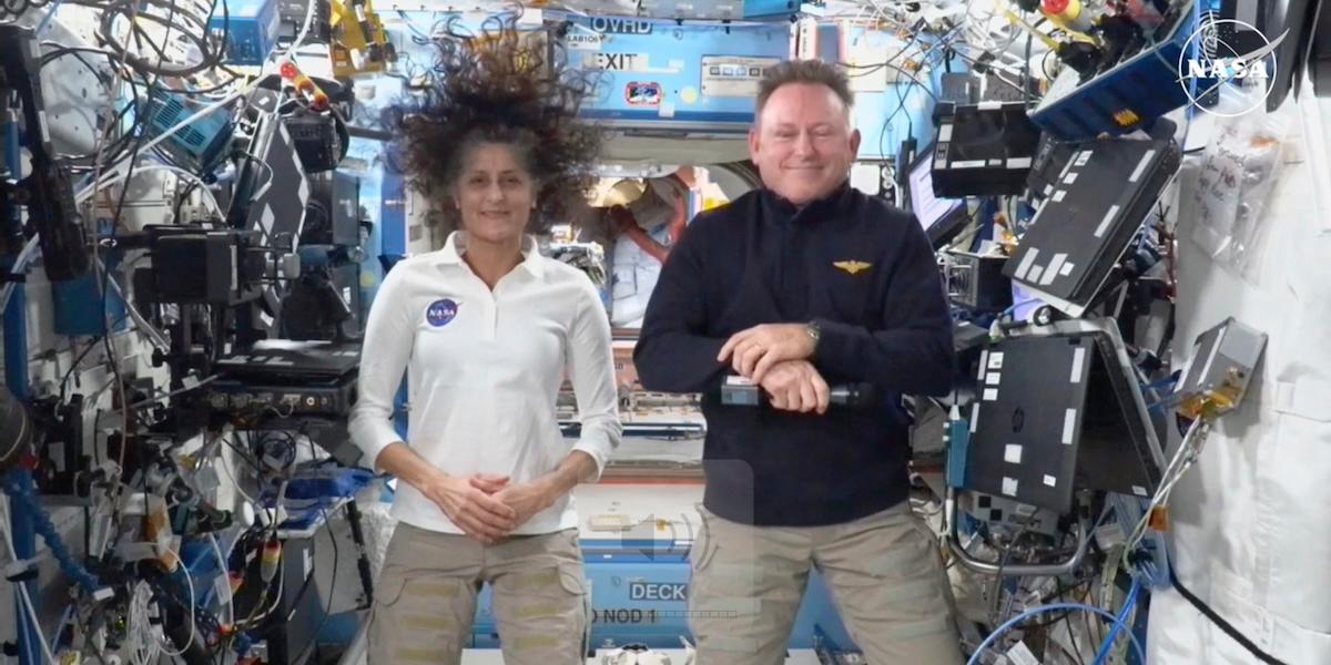 Astronauterna Barry ”Butch” Wilmore och Sunita ”Suni” Williams var kvar på ISS efter nio månader. (Foto: NASA via AP)