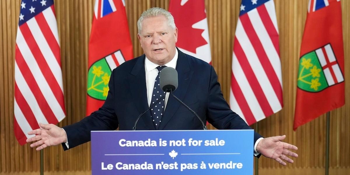 Ontarios premiärminister Doug Ford är indragen i tullkriget med USA.